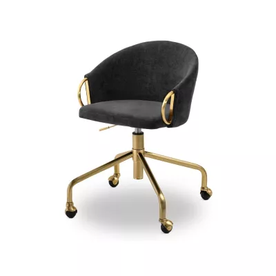 FINBAR Designer-Drehstuhl - schwarz / gold