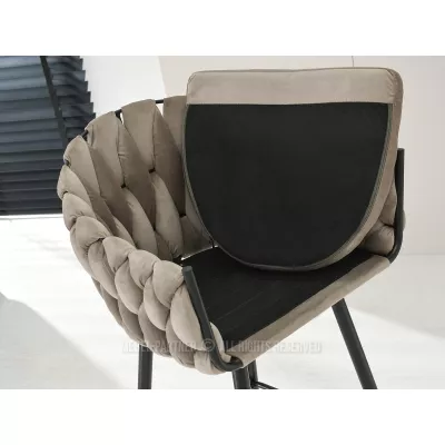 NEUS gepolsterter Barhocker - beige / schwarz