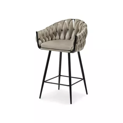 NEUS gepolsterter Barhocker - beige / schwarz