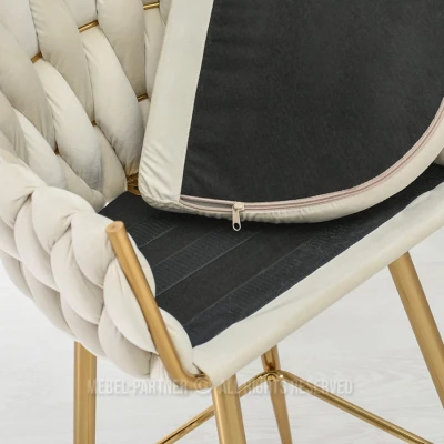 NEUS gepolsterter Barhocker - creme / gold