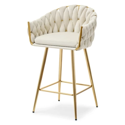 NEUS gepolsterter Barhocker - creme / gold