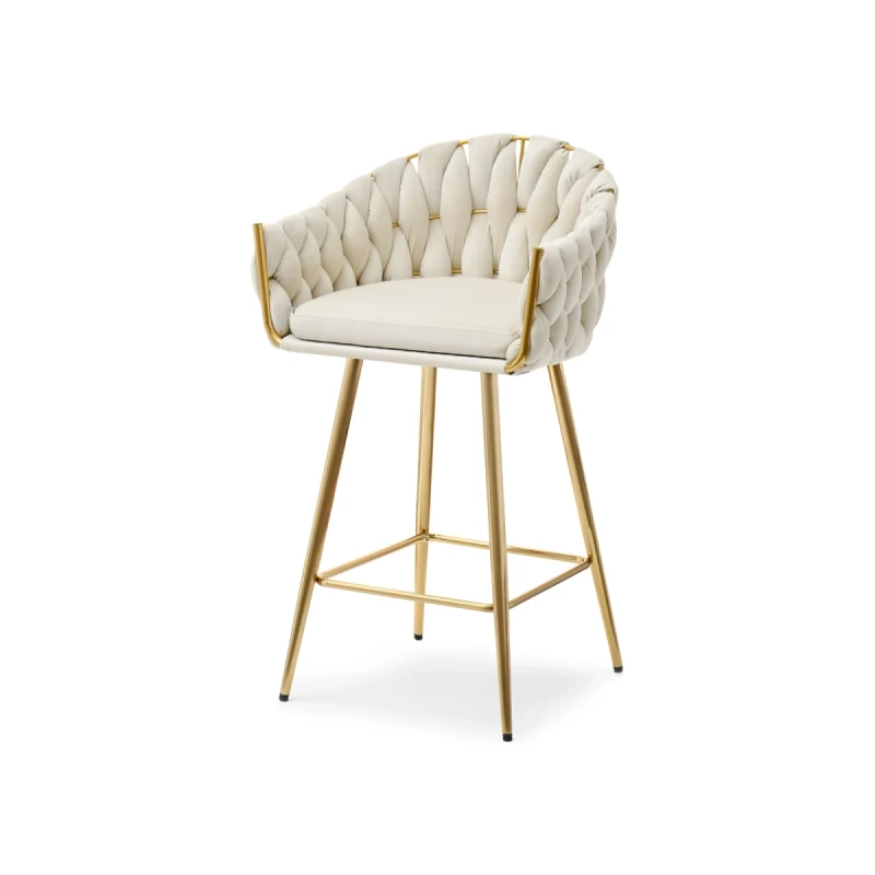 NEUS gepolsterter Barhocker - creme / gold