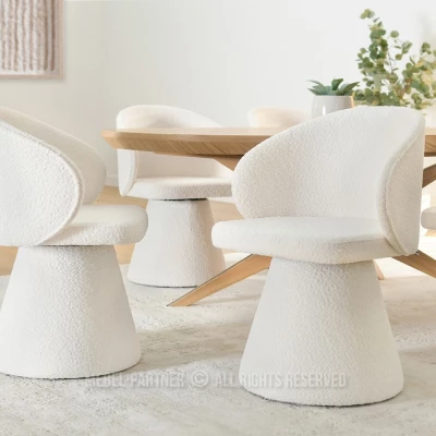 Drehbarer Esszimmerstuhl FARAH – creme