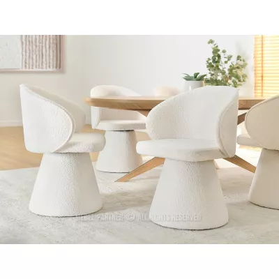 Drehbarer Esszimmerstuhl FARAH – creme