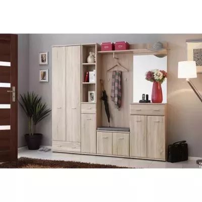 Flurwand ARINA 8 mit Sitzkissen – Sonoma-Eiche