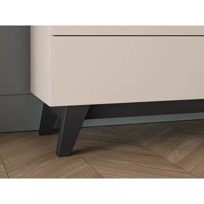 Breite Kommode CHARLOTTE - Kaschmir / Schwarz