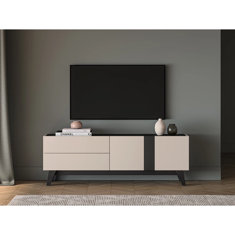 TV-Ständer CHARLOTTE – Kaschmir/Schwarz