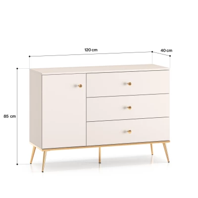 Kombikommode LUNA - Kaschmir/Gold