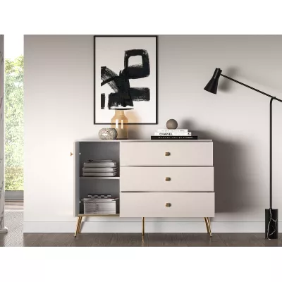 Kombikommode LUNA - Kaschmir/Gold