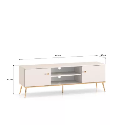 TV-Ständer LUNA - beige / gold
