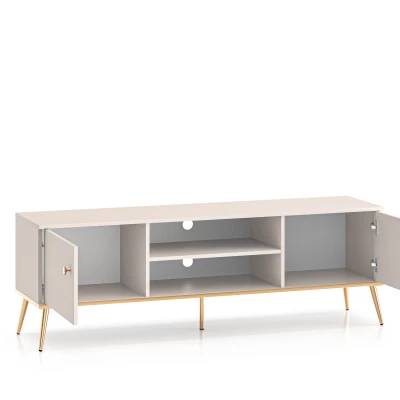 TV-Ständer LUNA - beige / gold