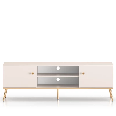 TV-Ständer LUNA - beige / gold