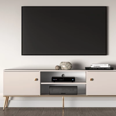 TV-Ständer LUNA - beige / gold