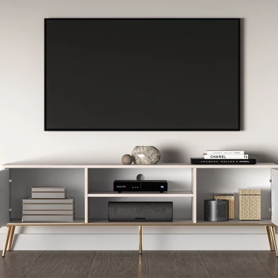 TV-Ständer LUNA - beige / gold
