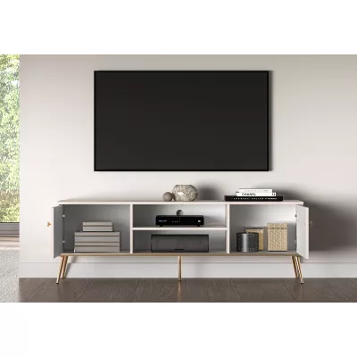 TV-Ständer LUNA - beige / gold
