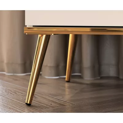 TV-Ständer LUNA - beige / gold