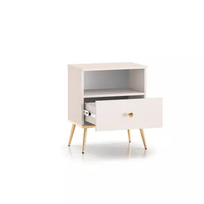 LUNA Nachttisch - beige / gold