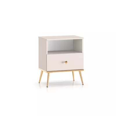 LUNA Nachttisch - beige / gold