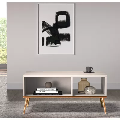 LUNA Couchtisch - beige / gold