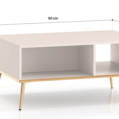 LUNA Couchtisch - beige / gold