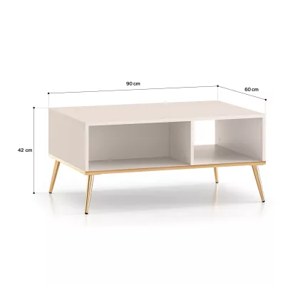 LUNA Couchtisch - beige / gold