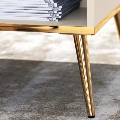 LUNA Couchtisch - beige / gold