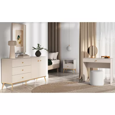 LUNA Schminktisch - beige / gold