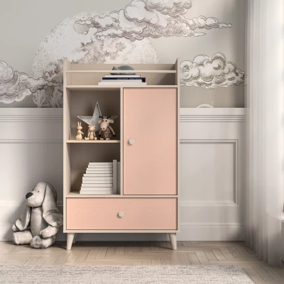 Kinderzimmerkommode OLIVIA - beige/rosa