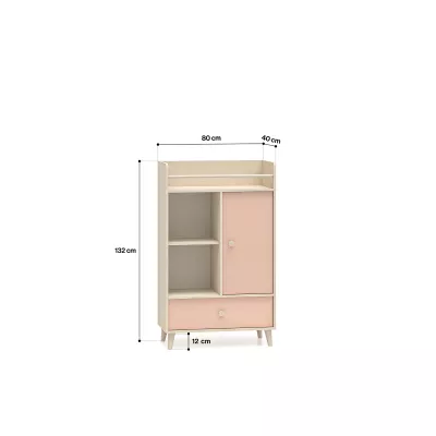 Kinderzimmerkommode OLIVIA - beige/rosa