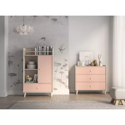 Kinderzimmerkommode OLIVIA - beige/rosa