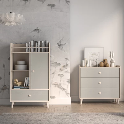 Kinderzimmer Kommode OLIVIA - beige/grau