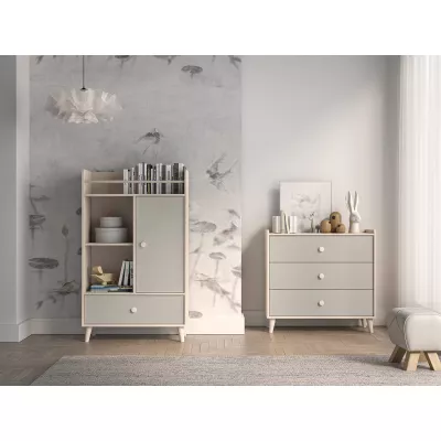 Kinderzimmer Kommode OLIVIA - beige/grau