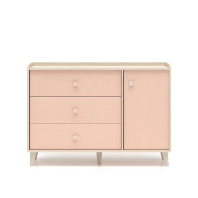 Kinder-Kombikommode OLIVIA - beige/rosa