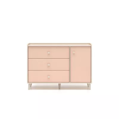 Kinder-Kombikommode OLIVIA - beige/rosa