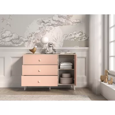 Kinderkommode OLIVIA - beige/rosa