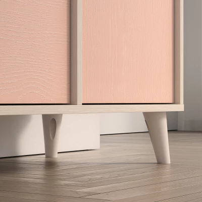 Kinderkommode OLIVIA - beige/rosa
