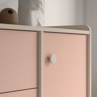 Kinderkommode OLIVIA - beige/rosa