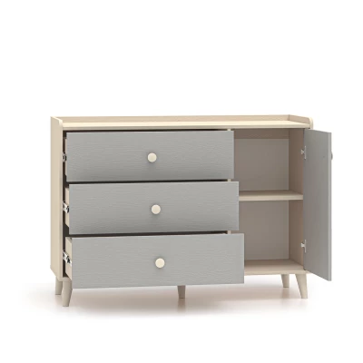 Kombinierte Kinderkommode OLIVIA - beige / grau