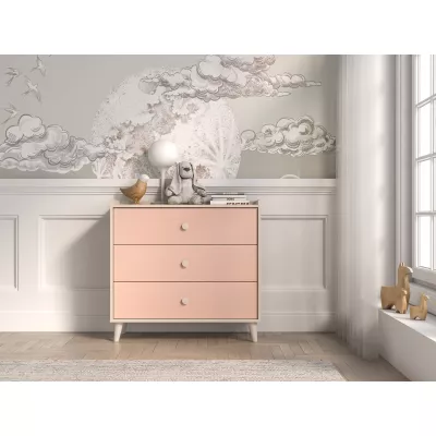 Kinderkommode OLIVIA – beige/rosa