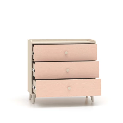 Kinderkommode OLIVIA – beige/rosa