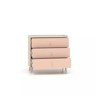 Kinderkommode OLIVIA – beige/rosa