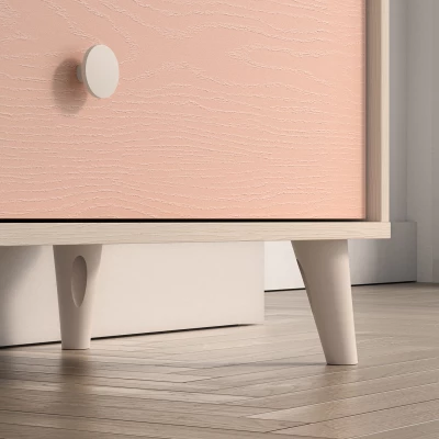 Kinderkommode OLIVIA – beige/rosa