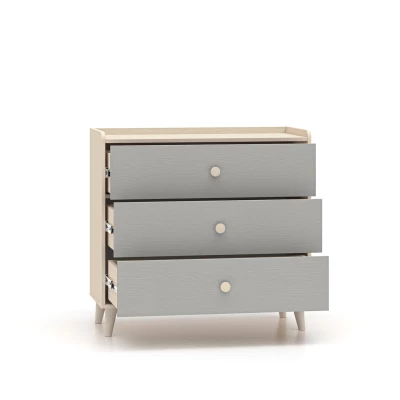 Kinderkommode OLIVIA – beige/grau