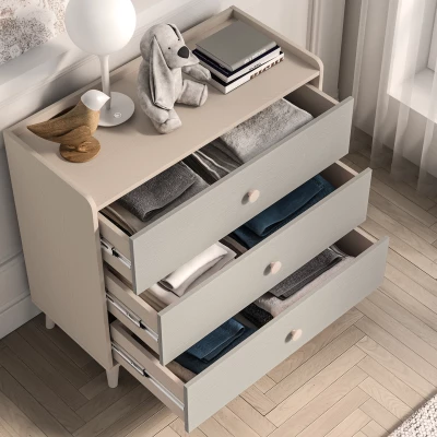 Kinderkommode OLIVIA – beige/grau