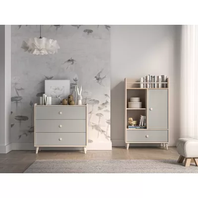 Kinderkommode OLIVIA – beige/grau