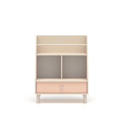 Regal mit Schublade fürs Kinderzimmer OLIVIA - beige/rosa