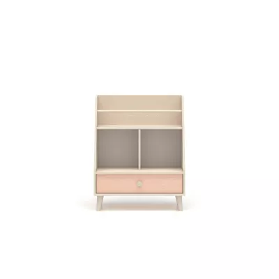 Regal mit Schublade fürs Kinderzimmer OLIVIA - beige/rosa