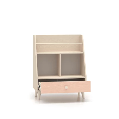 Regal mit Schublade fürs Kinderzimmer OLIVIA - beige/rosa
