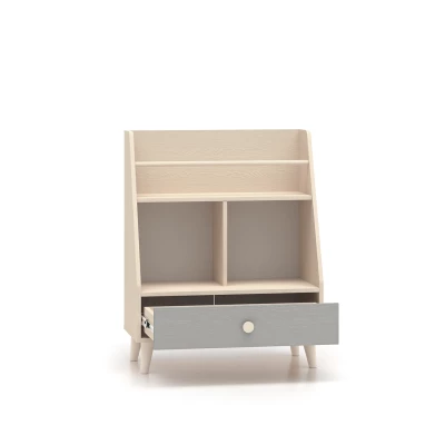 Regal mit Schublade für Kinderzimmer OLIVIA - beige/grau