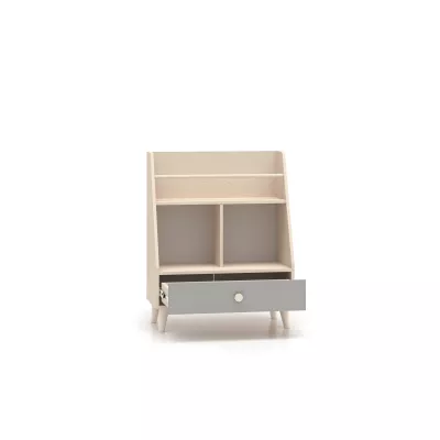 Regal mit Schublade für Kinderzimmer OLIVIA - beige/grau